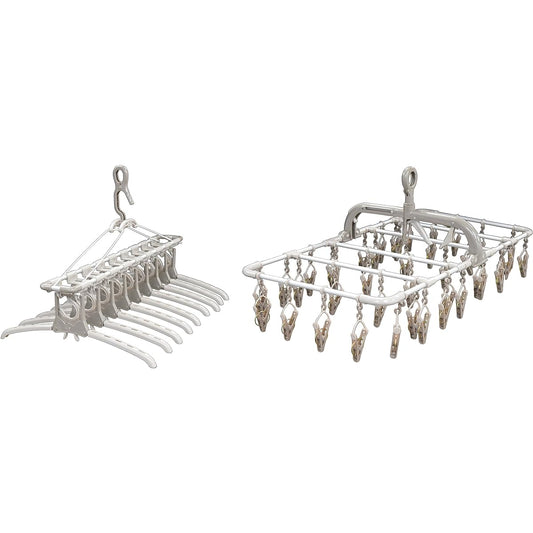 Twin Mall Laundry Clothes Drying Horizontal Aluminum Hanger 40P & Aluminum Stretching 9 Garr FS-1