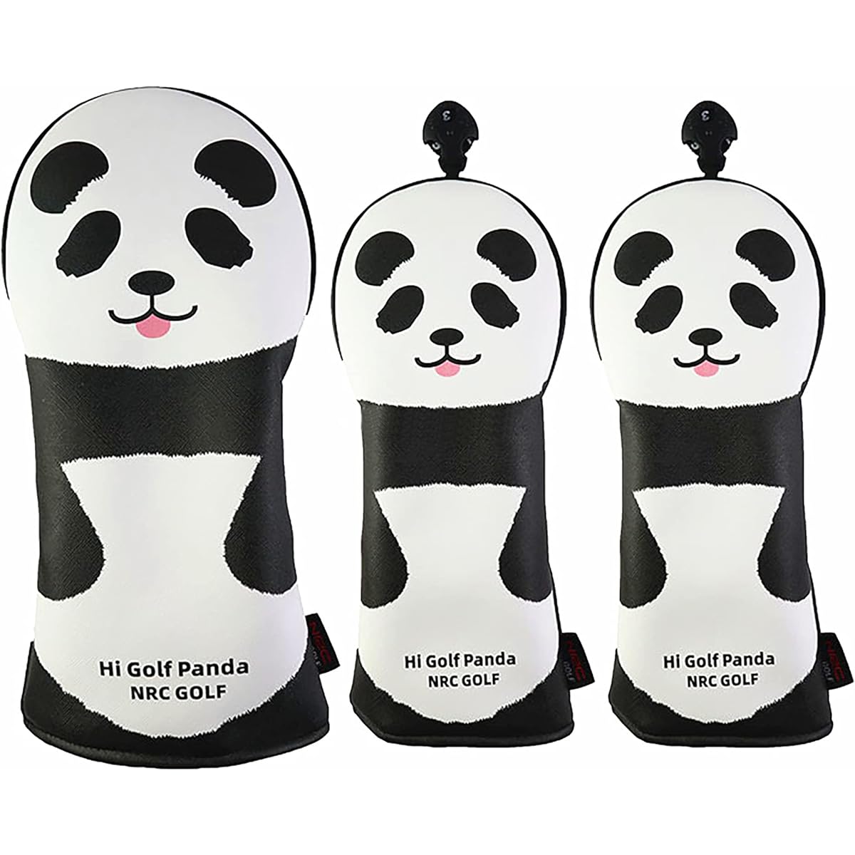 Lanx. Golf cover panda panda golf character head cover driver cover wood cover fairway wood utility cover iron cover G FW UT I with number tag 440cc 460cc leather golf equipment rust prevention lightweight