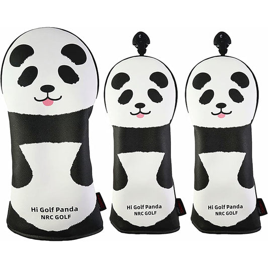 Lanx. Golf cover panda panda golf character head cover driver cover wood cover fairway wood utility cover iron cover G FW UT I with number tag 440cc 460cc leather golf equipment rust prevention lightweight