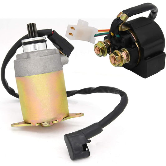 Starter Solenoid Relay Starter Solenoid Relay & Starter Motor 4 Stroke GY6 Engine 50cc 150cc 200cc 250cc Dirt Bike Scooter Go Kart Tao Set San Lu