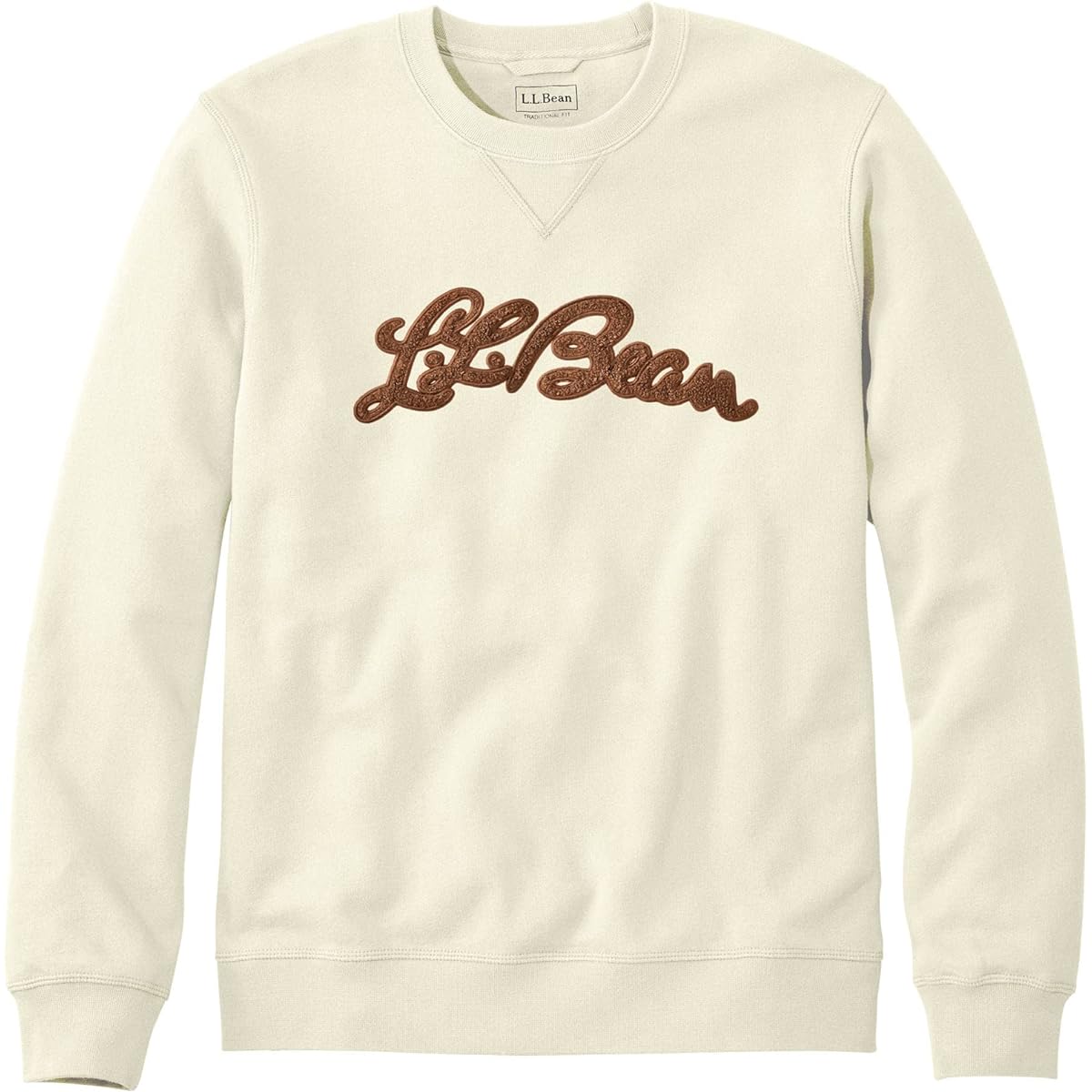[LLB] Men's Athletic Sweatshirt, Crew Neck Script Logo Japan Fit