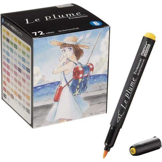 Marvie Alcohol Marker Le Plume Permanent Medium 72 Color Set 3000B-72B