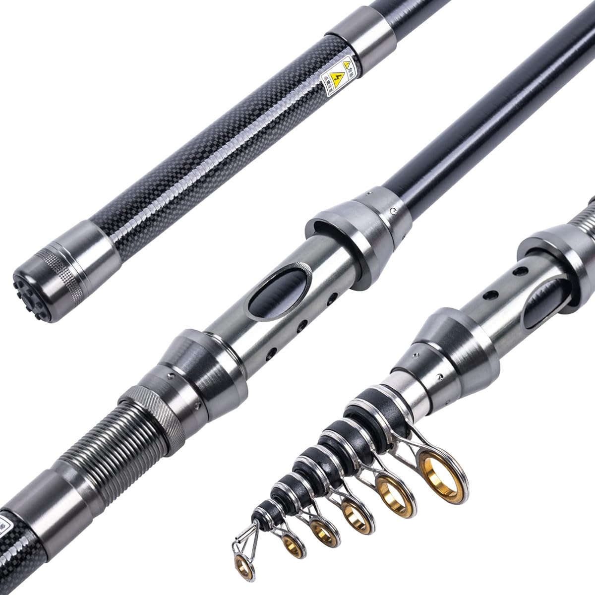Goture Compact Rod for Beginners/Children Ending: 43cm Ultra Light Throwing Rod Slight Throw RIGEL Series (2.1m, Silver)