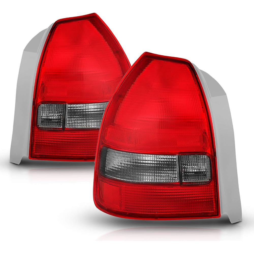 AMERILITE Replacement Rear Brake Tail Light Red Smoke Pair 96-00 Honda Civic 3 Door Hatchback passenger seat and driver's seat side