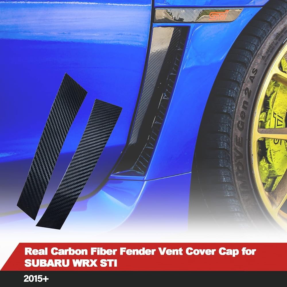 Carbon Fiber Fender Insert Vent Overlay Trim Cover WRX STI VAB/WRX S4 VAG 2015-2020 Sedan Real Dry Carbon Carbon Lightweight Strong UV Clear Coating 3K Twill Exterior