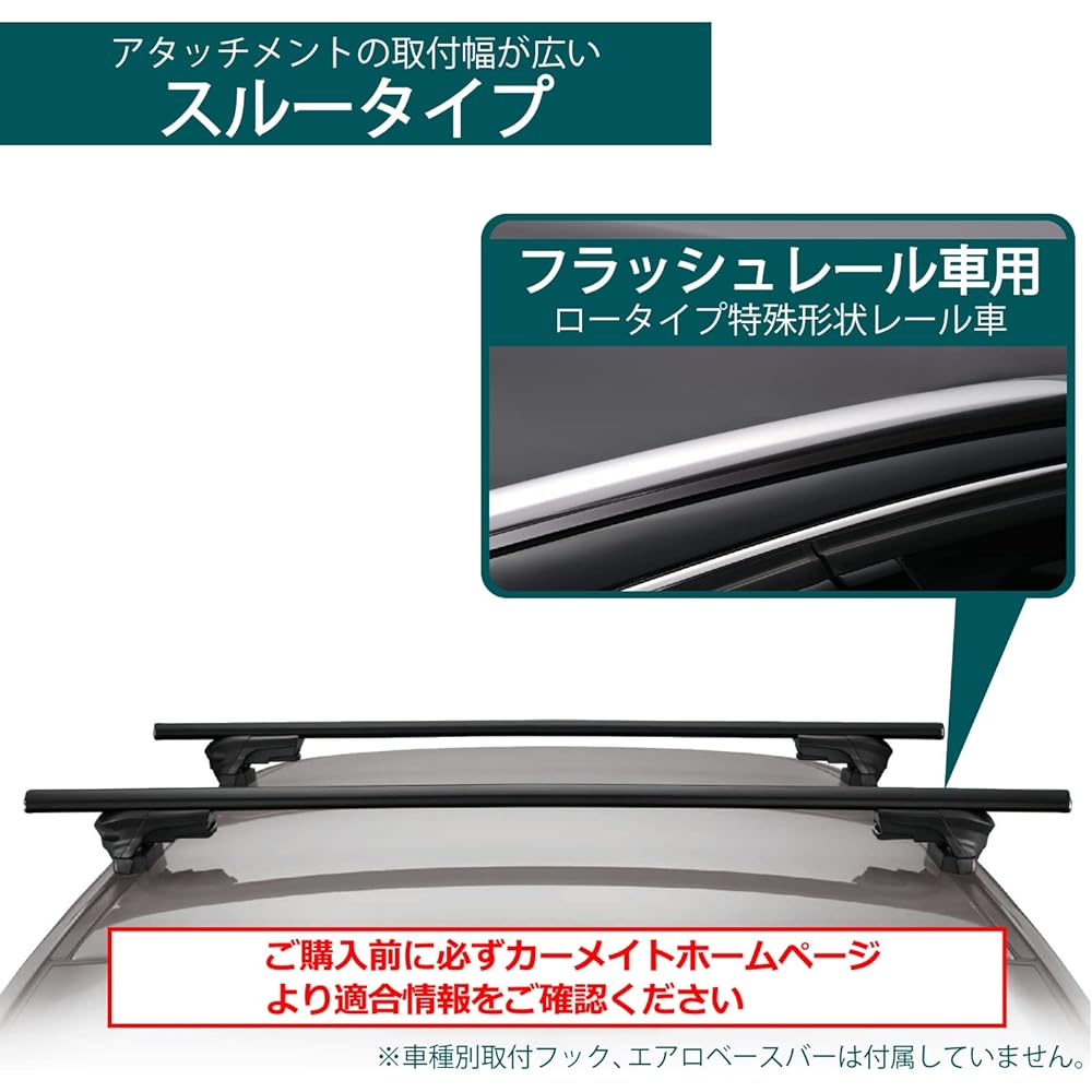 Carmate Roof Carrier inno Aero Base Stay Through Type for Flash Rail XS450