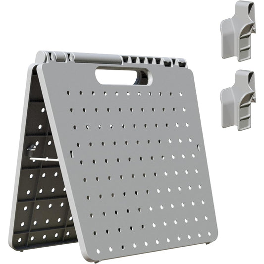 Daiwa hin×ge Camping Outdoor Storage Box Dedicated Partition Board with Fixed Clip Light Gray Punching Board Specifications HG-1-LGY