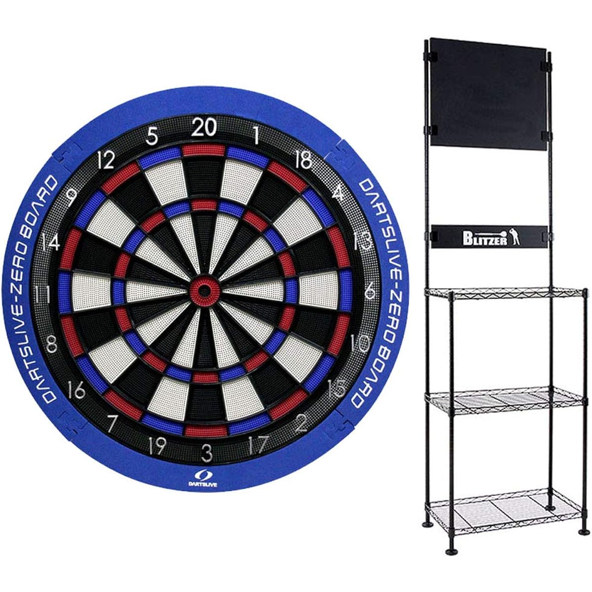 [Set Product] DARTS LIVE ZERO BOARD & BLITZER Darts Stand BSD21-BK Darts Quiet 15.5 Inch Stand Set