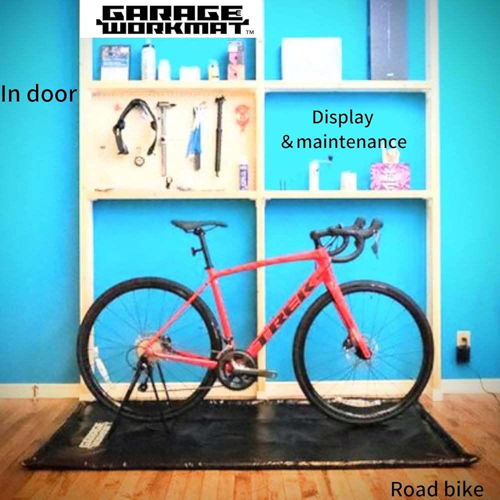 GARAGE-WORK-MAT Waterproof Mat Floor Bike Maintenance Storage Bag Included Road Bike Cushion Bar Washable Indoor Road Bike Bicycle Storage Maintenance Car Luggage Work Dirt Prevention Luggage Mat Cargo Mat Garage Camping DIY