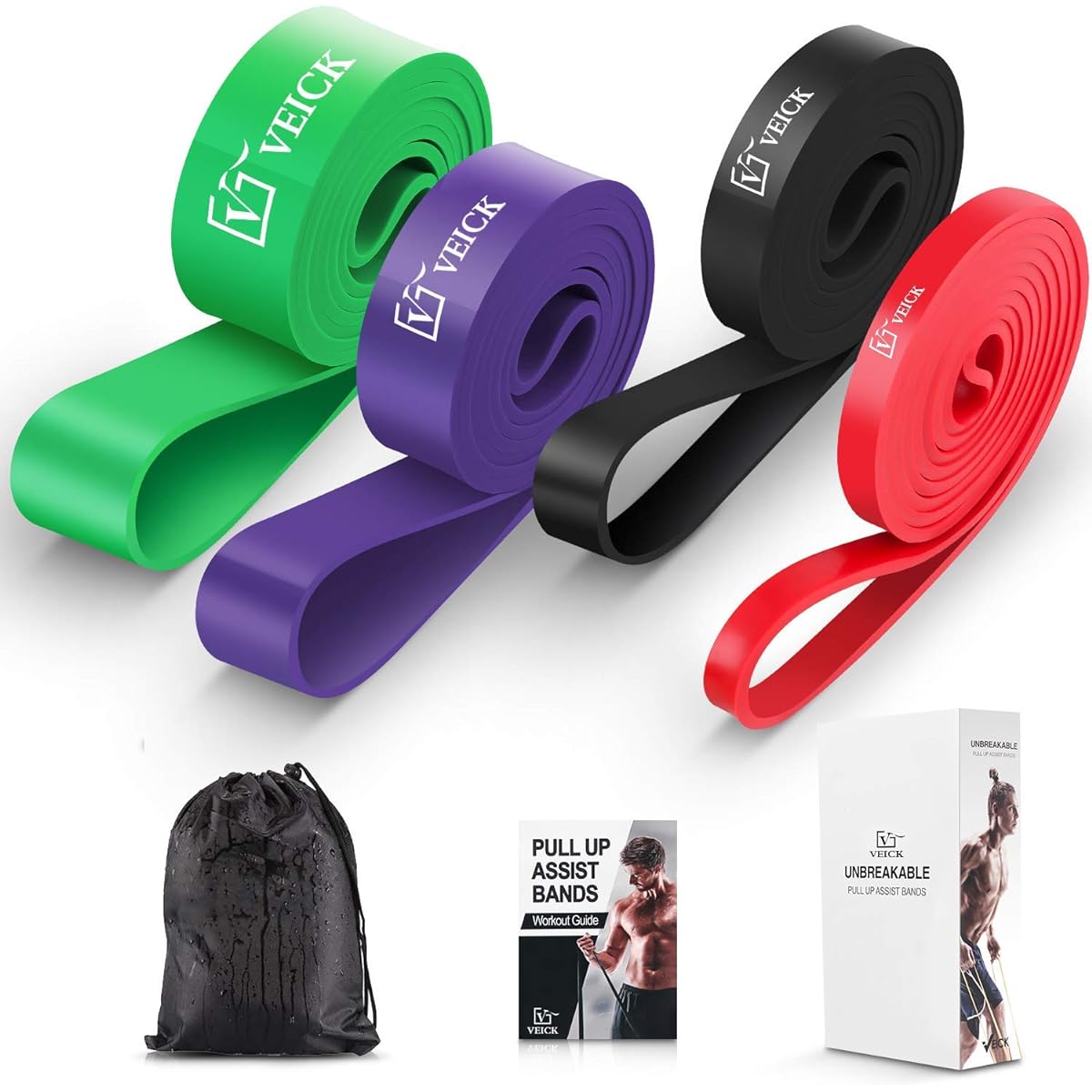 VEICK Training Tube Fitness Tube Exercise Band Natural Rubber Exercise Band Home Muscle Training