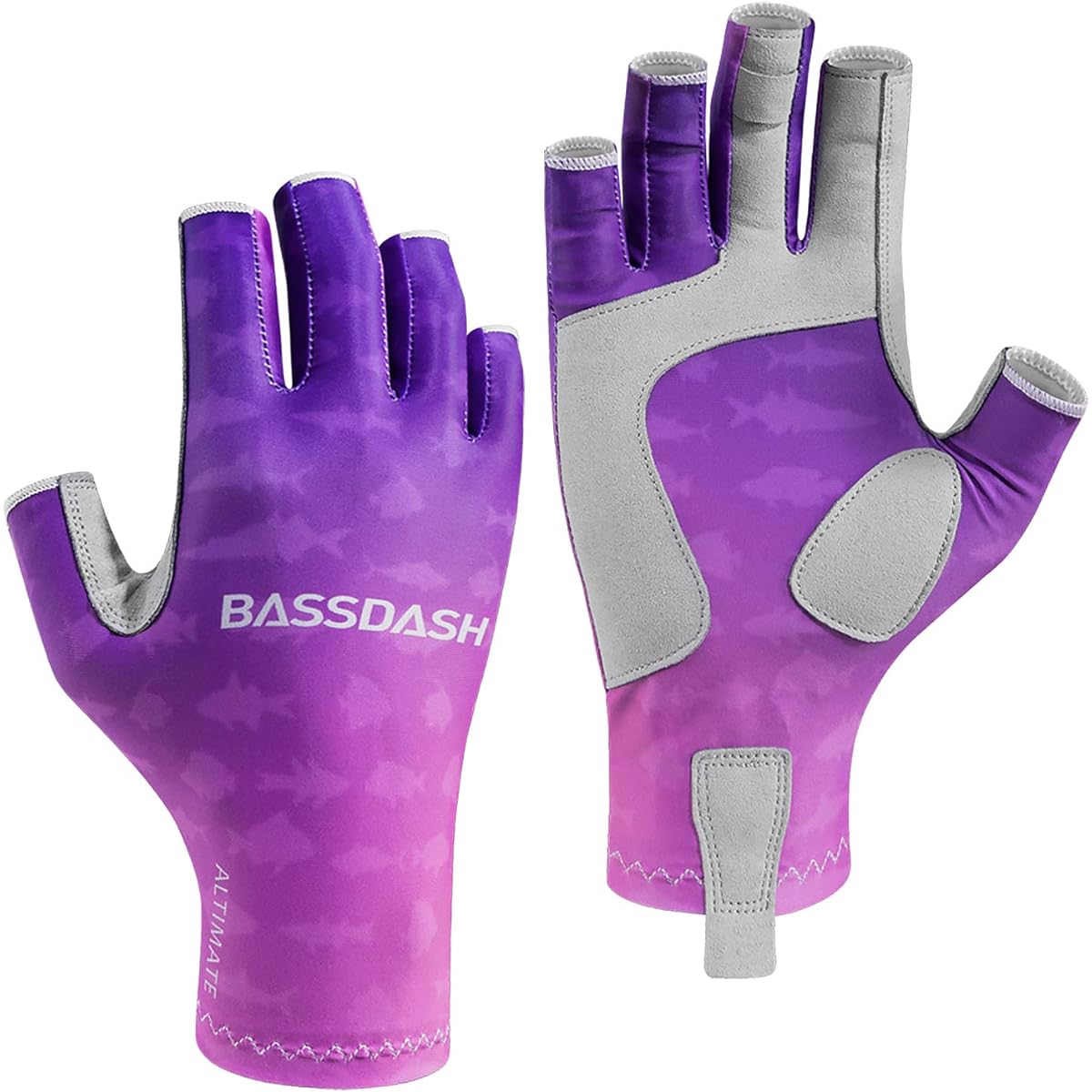 BASSDASH ALTIMATE UPF 50+ Women's Fishing Gloves UV Sun Protection Fingerless Gloves for Kayaking Paddling Hiking Cycling Driving Shooting Training