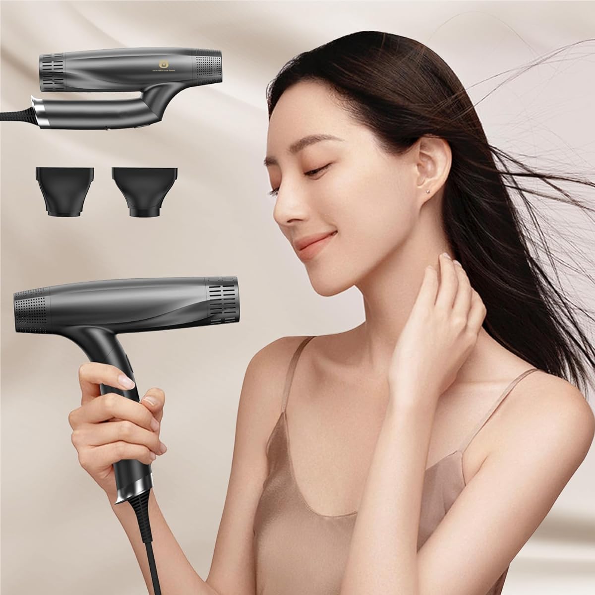 Moobibear Dryer Pro for Hairdressers Improves Cohesion & Sensitivity for Salons, Quick Drying, Compact & Lightweight Body, Foldable, Quick Drying, Balance Ion Technology, Plasma Generator, Hair Dryer,