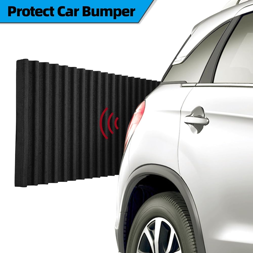 SPURTAR Garage Wall Protector Car Douploter Self -adhesive vehicle Door Gard Pursued Family Wall Bumper Wavy Mat German Design Black 79 X 8/8 inch