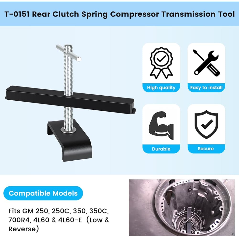 T-0151 Rear Clutch Spring Compressor Runs Mission Tool GM 250 250C 350 350C 700R4 4L60 & 4L60-E (Law & Reverse)
