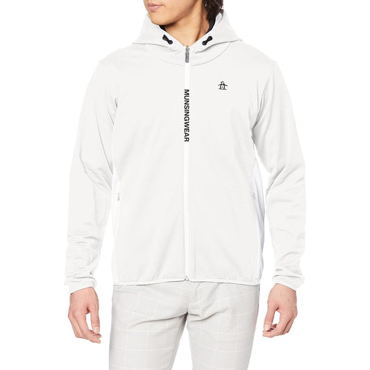[Munsingwear] Mesh Jacquard Jacket Open Front Hooded Cut and Sewn Cover Stretch Sporty Golf MGMVJL50 Men's