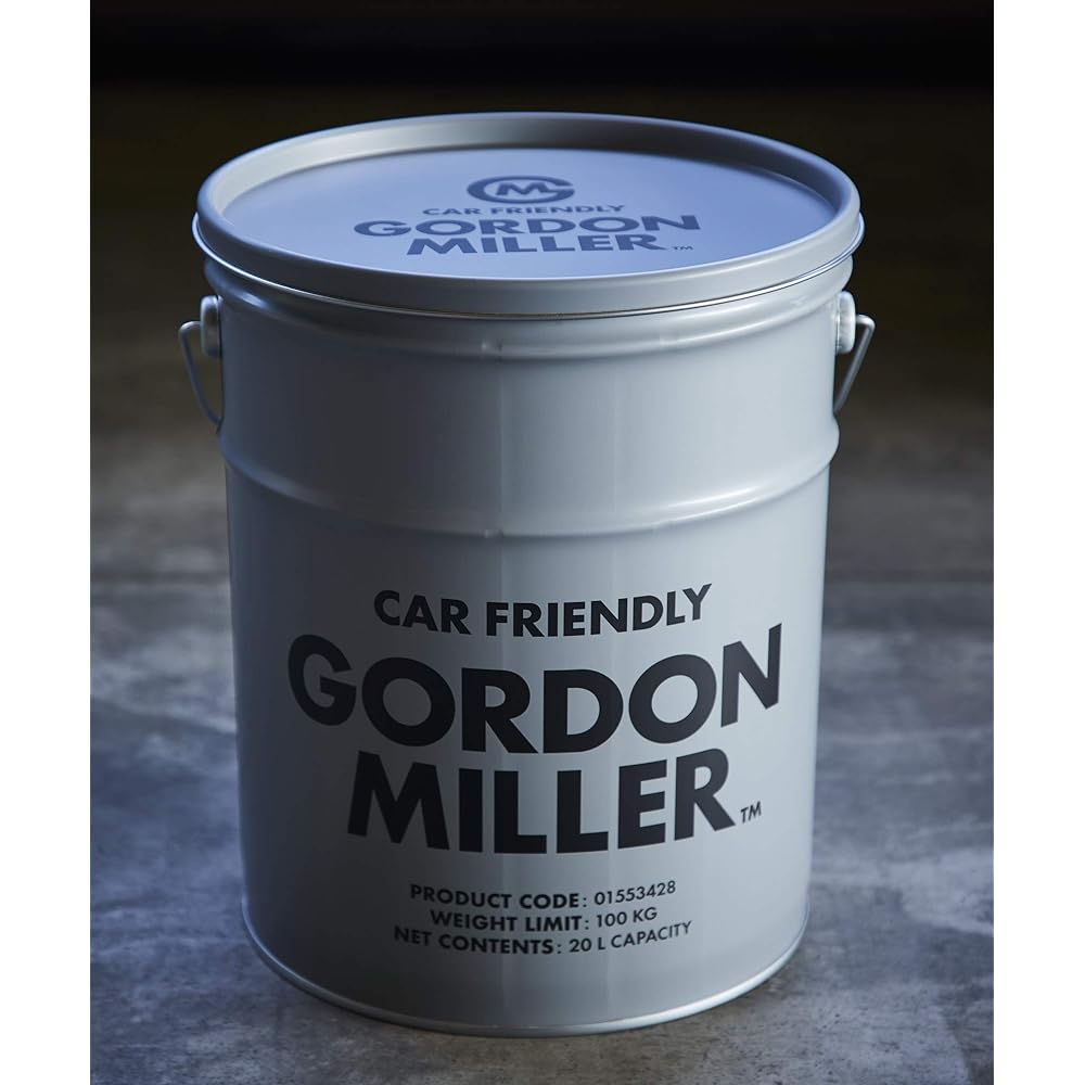 GORDON MILLER Pail Can Stool 20L Chair Stacking Outdoor Camping Storage Car Wash Trash Can Cushion Lid Stand Gray 1553428