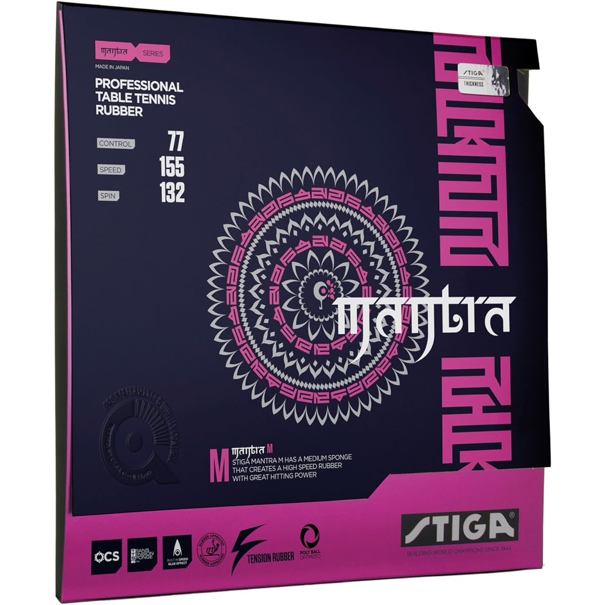 STIGA Table Tennis Rubber Tension Back Soft Mantra M
