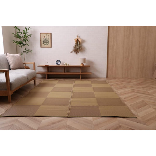 Ikehiko Corporation Rug Carpet Mat Raftel Beige Approx. 352 x 261 cm [6 Tatami Edo Room] Made in Japan Washable Outdoor Durable Leisure Natural Mat #2116506
