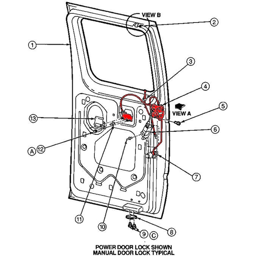 UNIKPAS Latcher Sembrecable with Rod Ford E150 E250 E350 RH side hinged door replacement latch