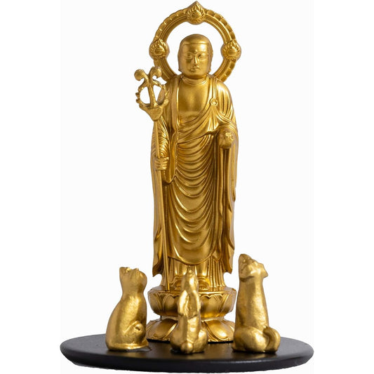 Buddha Statue Pet Jizo Bodhisattva 7.5cm (Gold) _ "Animal Protection/Pet Memorial Service" Takaoka Copperware (P Jizo/S)