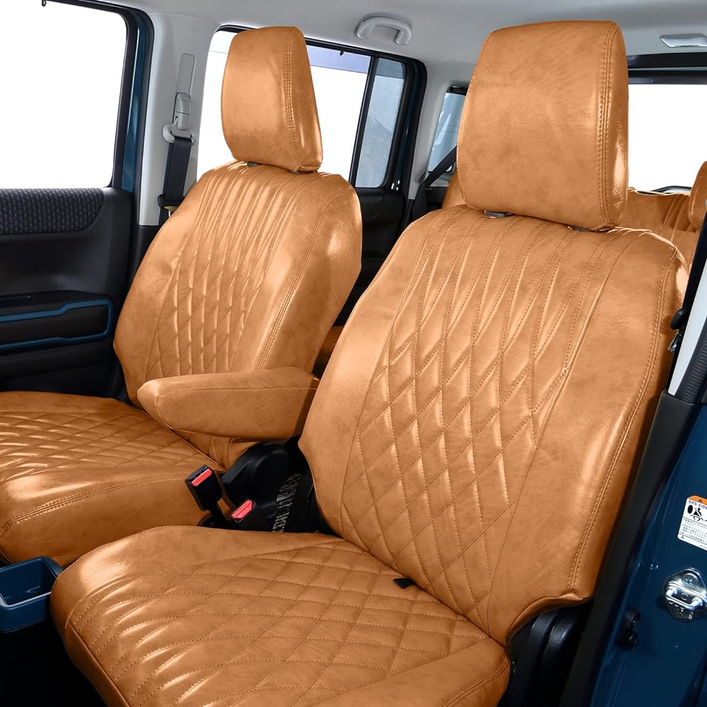 Grace ANTIQUE Design D Seat Cover Camel MR52S/MR92S Hustler only *Personal table equipped car S081A-AQD-CA