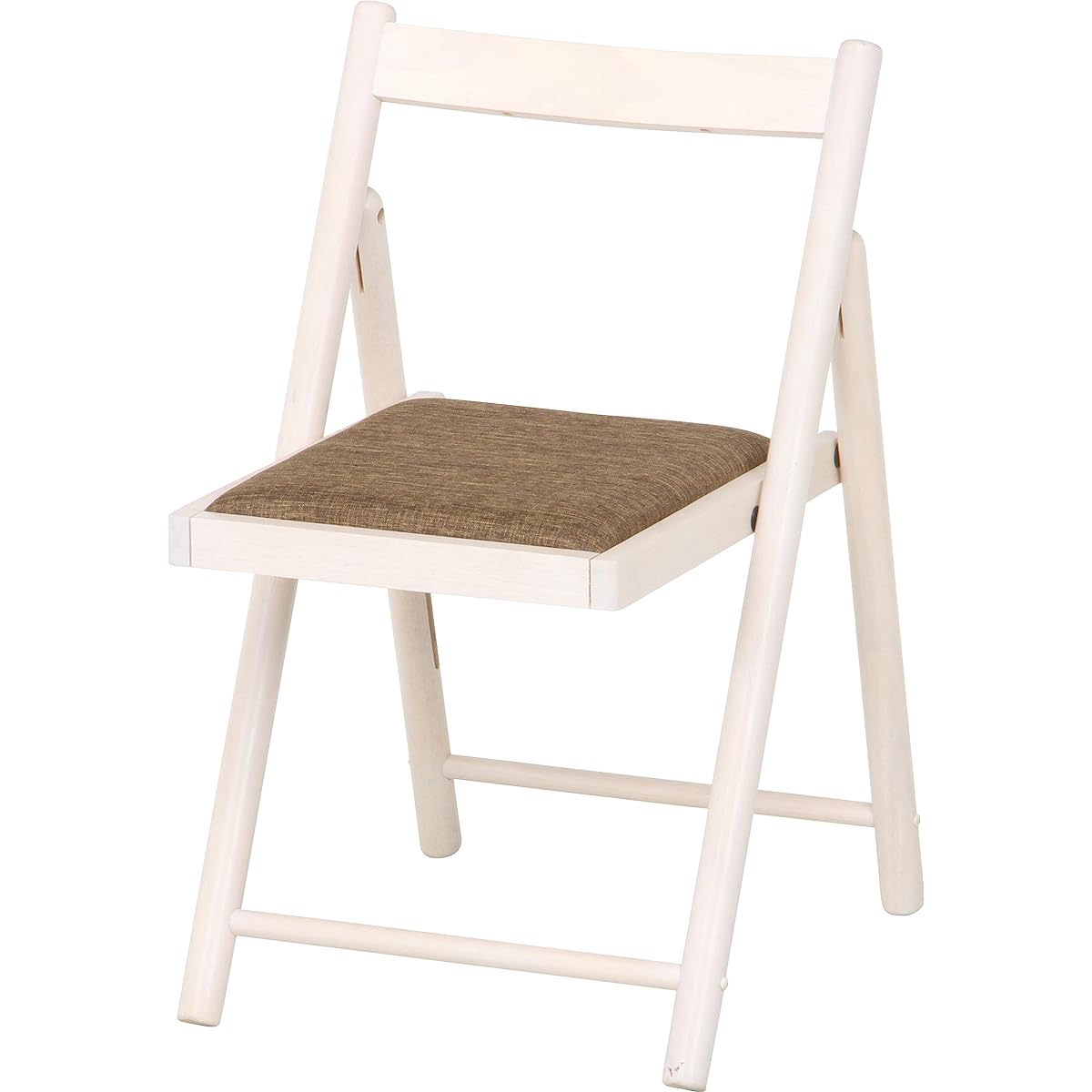 Fuji Boeki Folding Chair, Folding Chair, Width 43 x Depth 53 x Height 70 cm, White Wash, Completed Product, Cushion Included, Natural Wood, Lightweight, Easy to Carry, Milan 10883