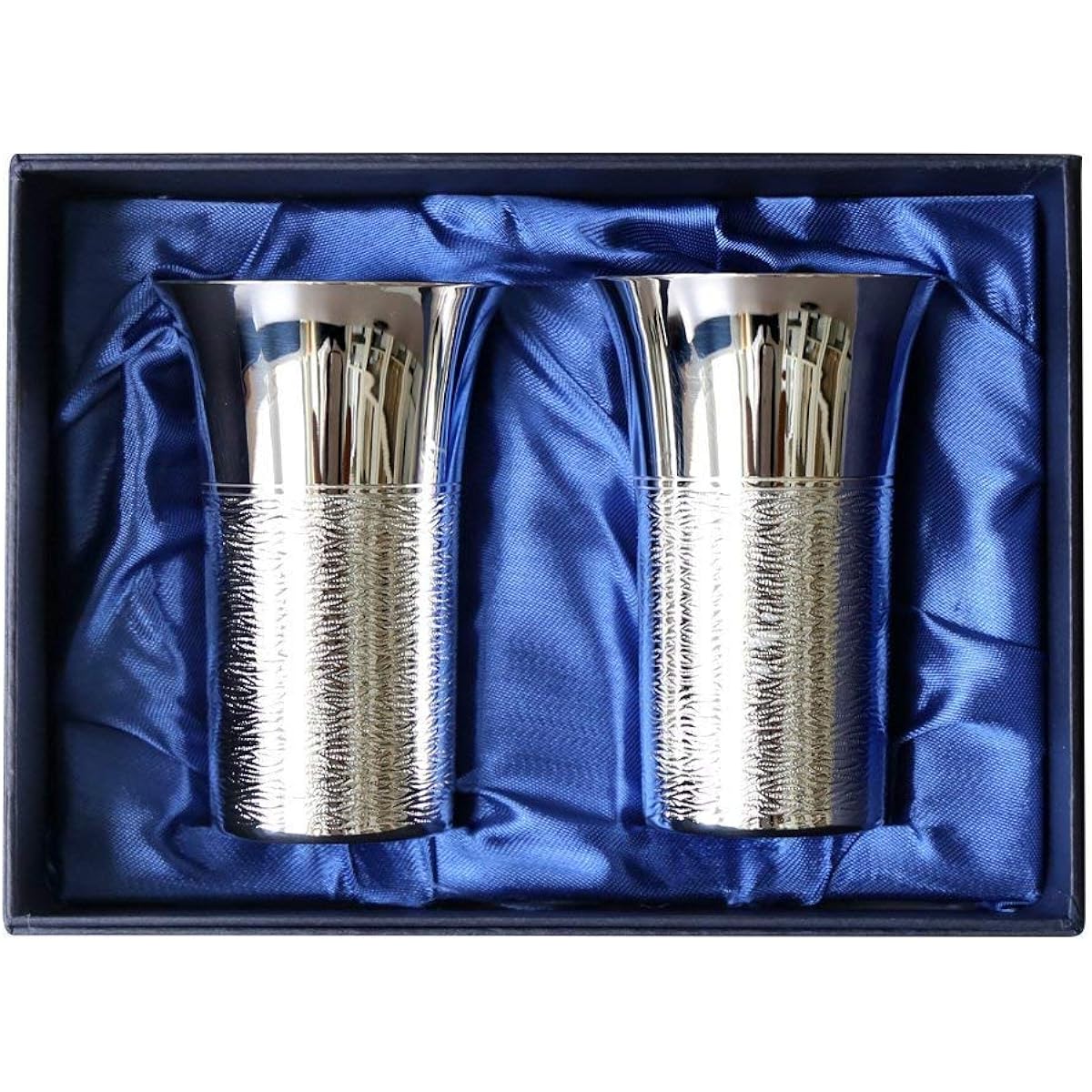 RIMTAE High quality silver beer glass, S size, 140ml x 2 bottles, pair gift, sake cup, in cloth box, royal purveyor, wedding gift, retirement gift, made in Japan