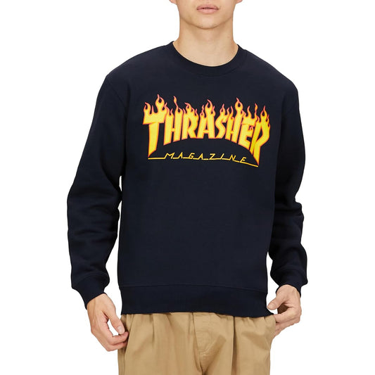 [Thrasher] Men's Crew Neck Sweatshirt (Brand Logo) [TH94130 / FLAME CREW] Standard