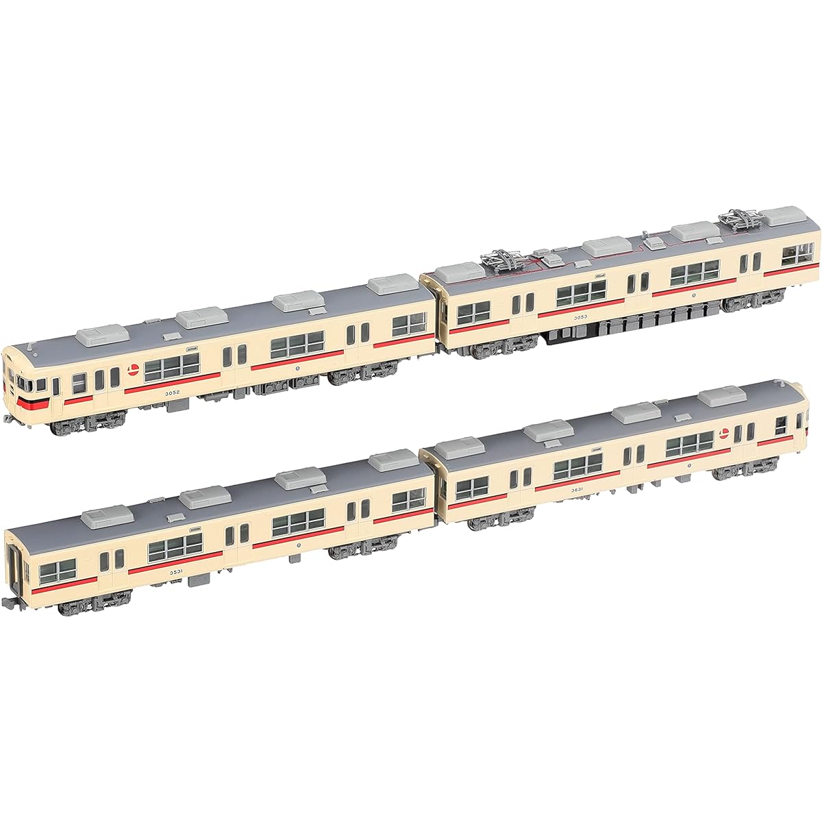 Micro Ace N Gauge Sanyo Electric Railway 3050 Series Steel Car New Paint Old Symbol 4-Car Set A8881 Railway Model Train