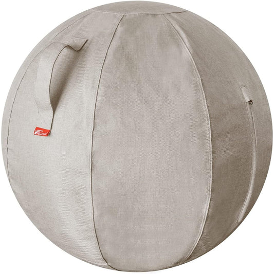 FIELDOOR Balance Ball Seating Ball 65cm Fabric Cover Inflator with Handle [Gray] Stylish design that can be used as interior decoration Fitness Core Training Exercise Yoga Pilates Diet Double structure Anti-burst specification Rolling prevention Lightwei