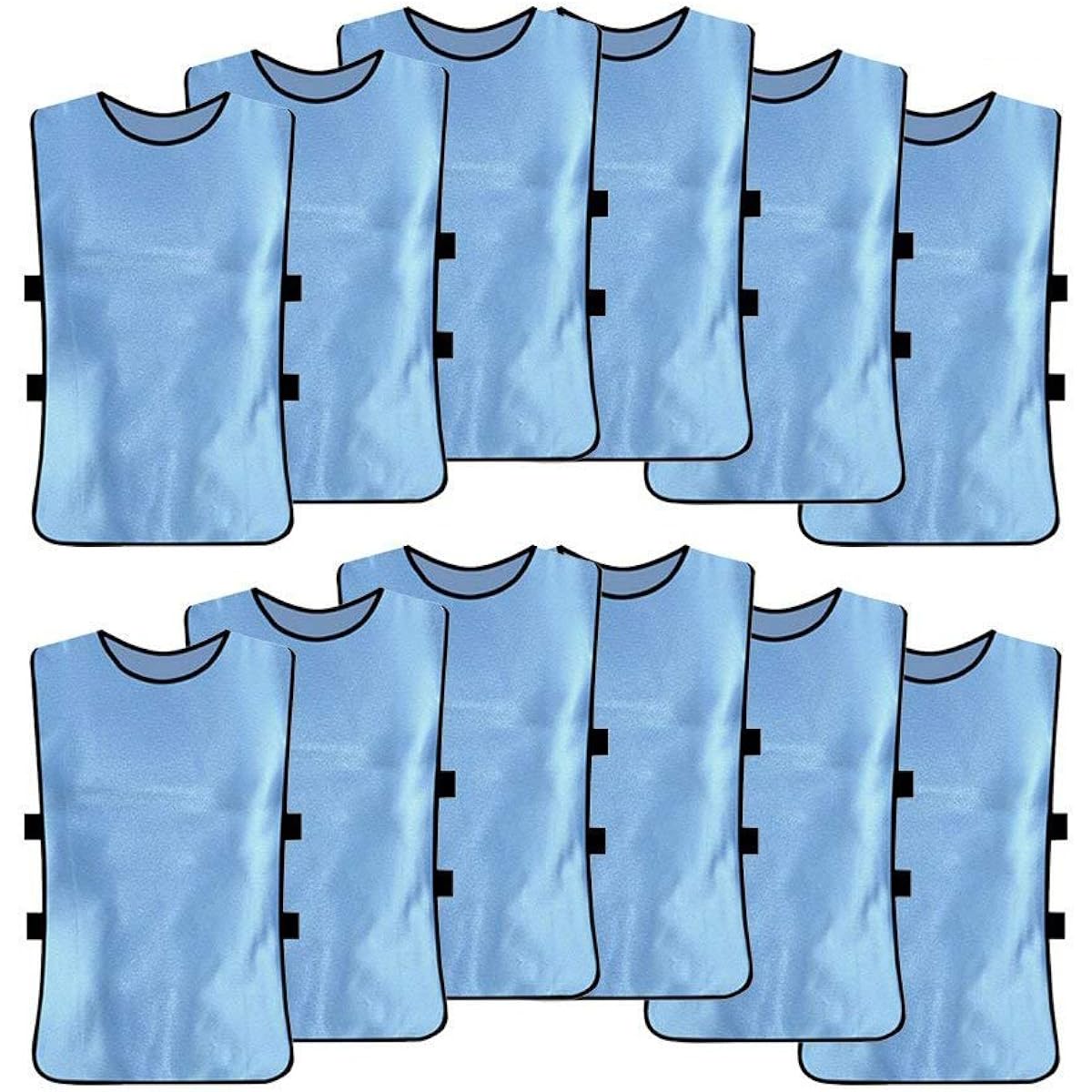 Soccer Bibs, Training Bibs, Soccer Events, Premium Polyester, Comfortable, Comfortable, Elasticity, Quick Drying, Sweat Absorbent, Lightweight, Breathable, Set of 12, Blue