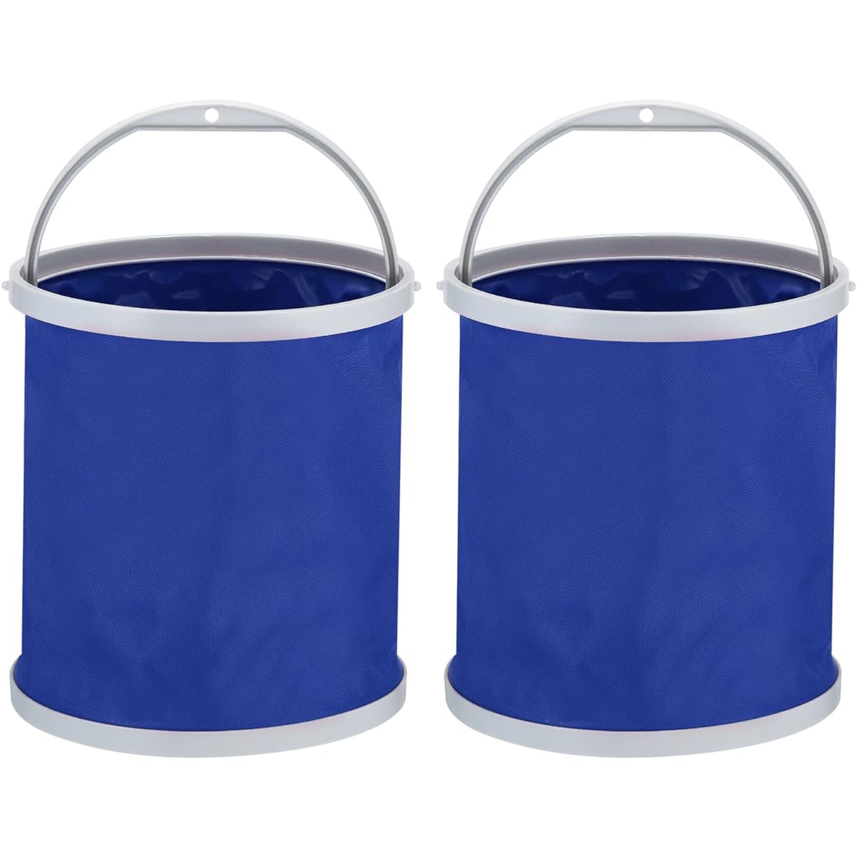 PATIKIL Camping Bucket Fishing Bucket Water Tank Foldable with Handle for Camping Car Wash 11L Blue Pack of 2