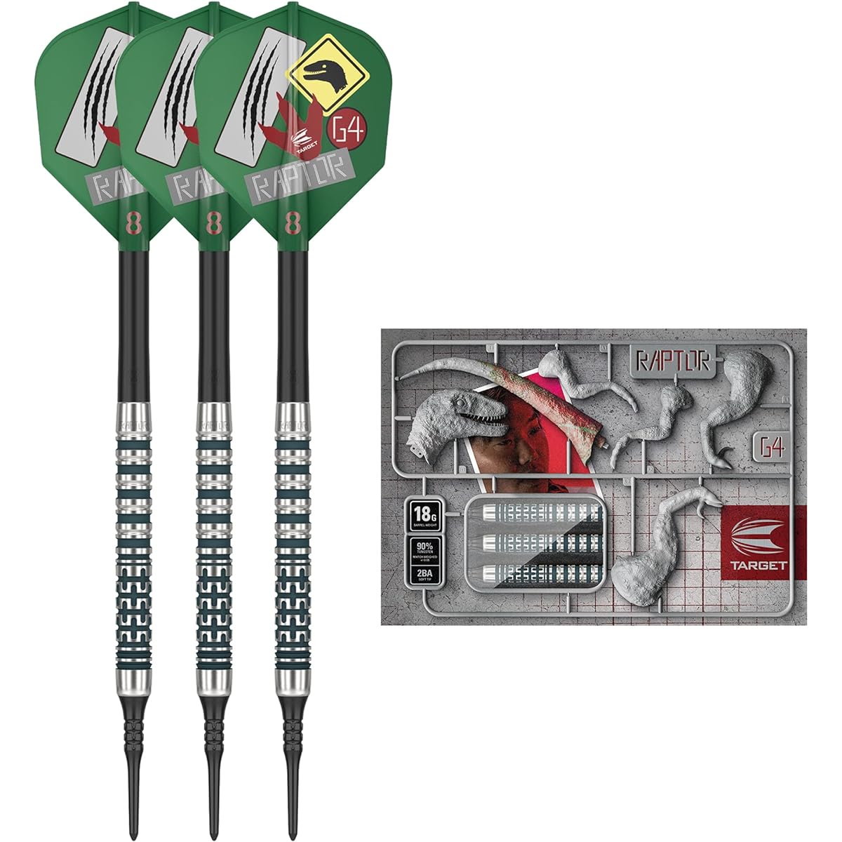 TARGET PRIME SERIES RAPTOR G4 18G SOFT TIP (Prime Series Raptor G4 Soft Tip Darts)