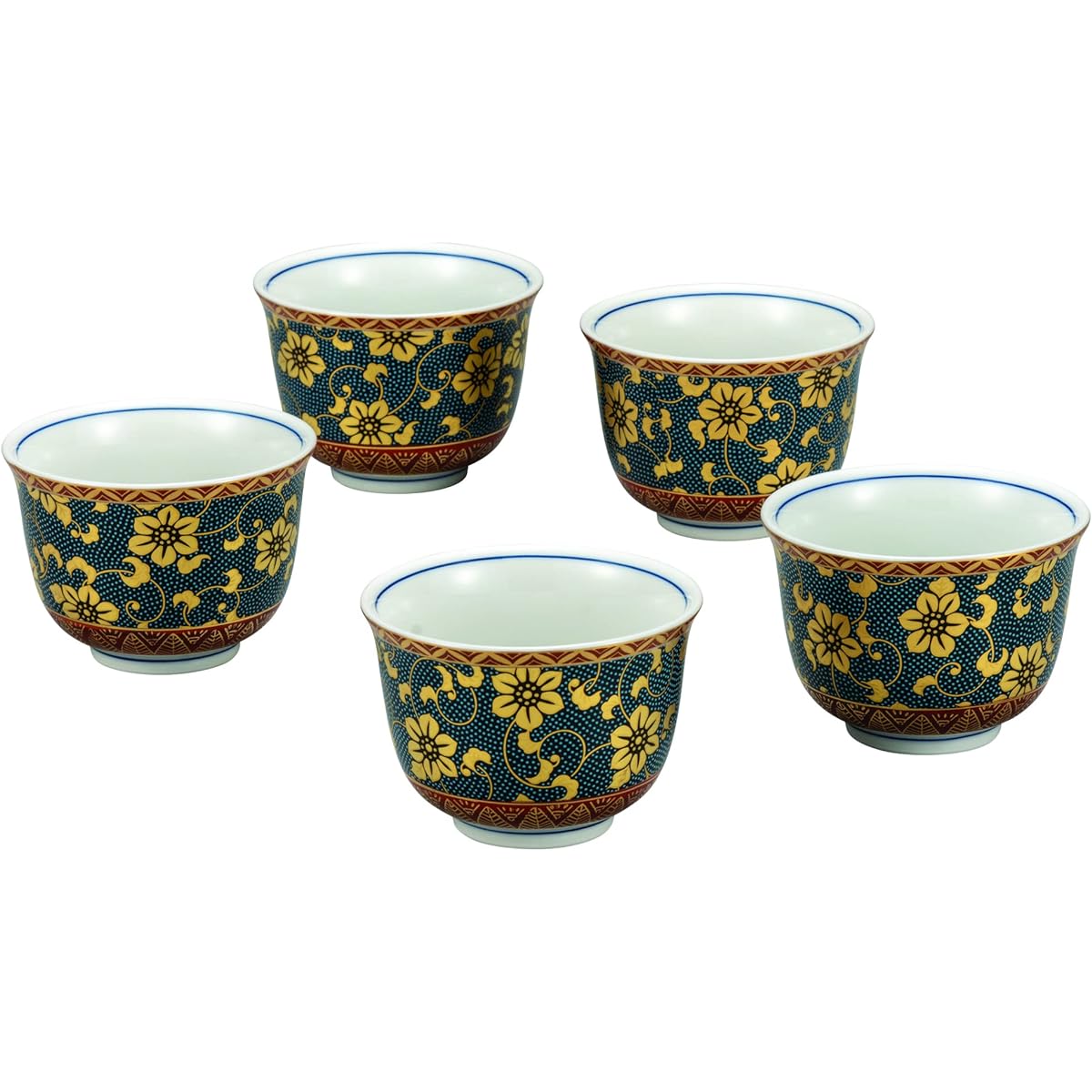 "Kutani ware" Kumide set, blue-grained tesshen K7-750