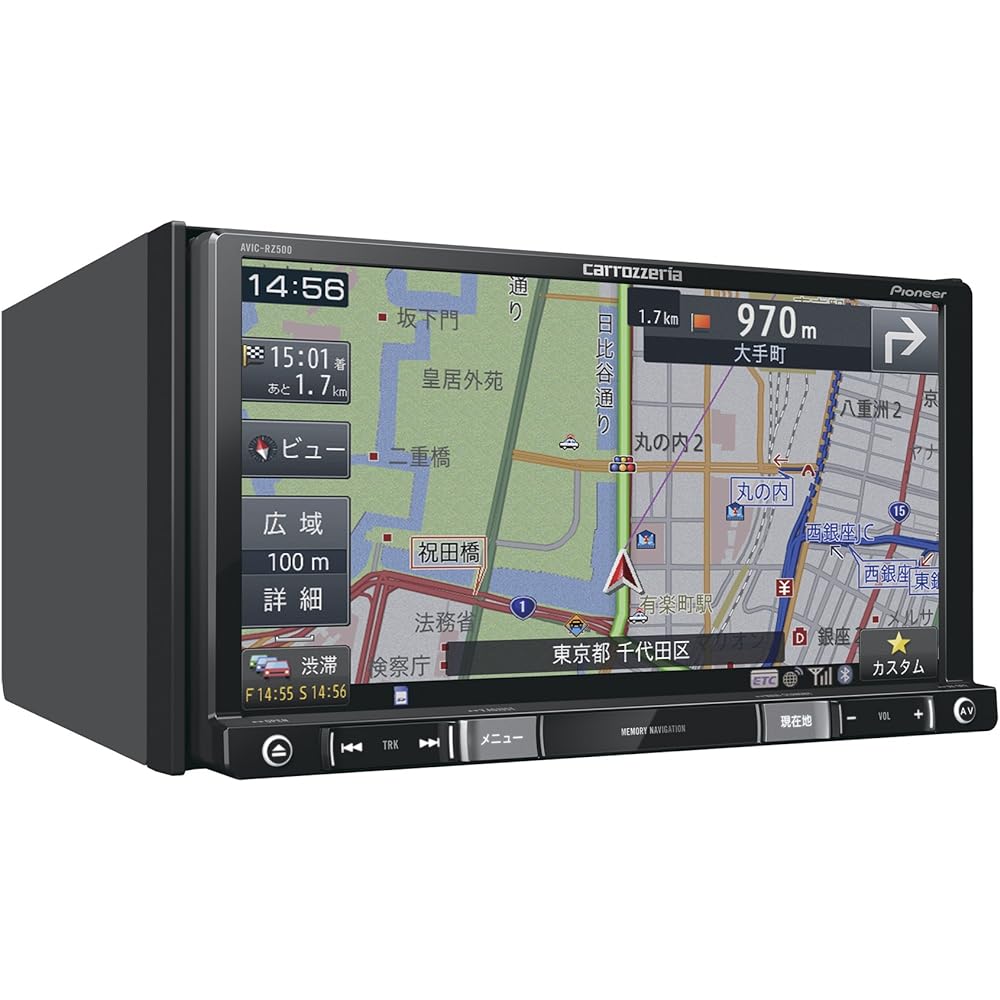 Pioneer Car Navigation AVIC-RZ500 7 inch 2D (180mm) RakuNavi One Seg DVD CD Bluetooth SD USB Carrozzeria