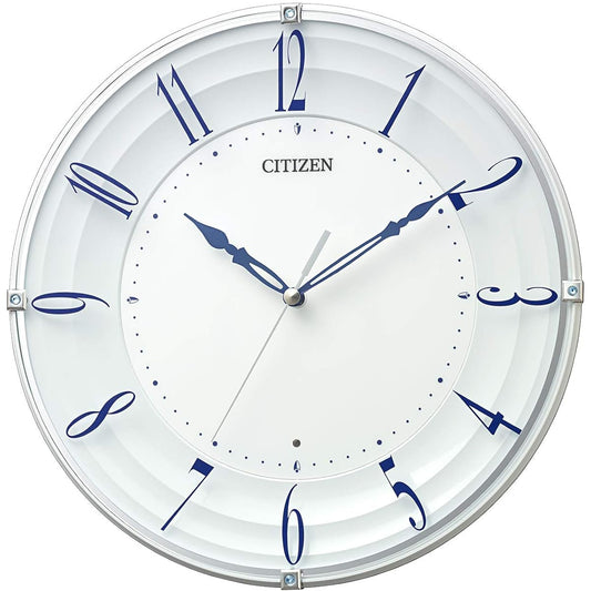 RHYTHM Citizen Wall Clock Radio Clock Continuous Second Hand Interior Blue Φ28x4.8cm CITIZEN 8MY556-004