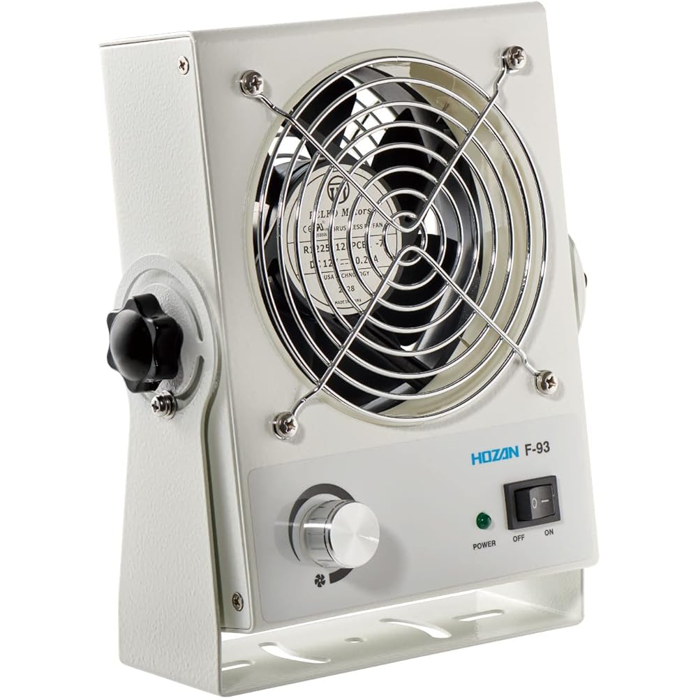 HOZAN Ionizer Static Eliminator DC Type Tabletop Ionizer Compact yet firmly removes static electricity over a wide area with large air volume F-93