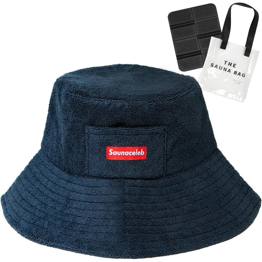 [saunaceleb] Sauna Hat [Designed in 2024, for active men and women, makes your face look popular, prevents hot flashes, unisex, made of towel, sweat absorbent, quick drying, odor resistant, durable, comes with a 2-way loop, machine washable, prevents pil