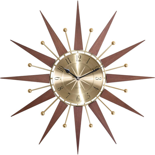 Acctim 29506 Brass & Walnut Walcott Retro Style Wall Clock