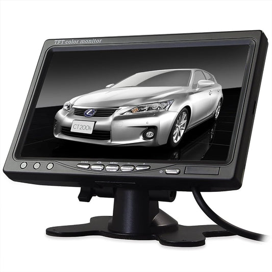 MAXWIN On-Dash Monitor 7 Inch LED LCD Back Interlocking 2 Video Inputs 12V 24V Car Monitor TK713