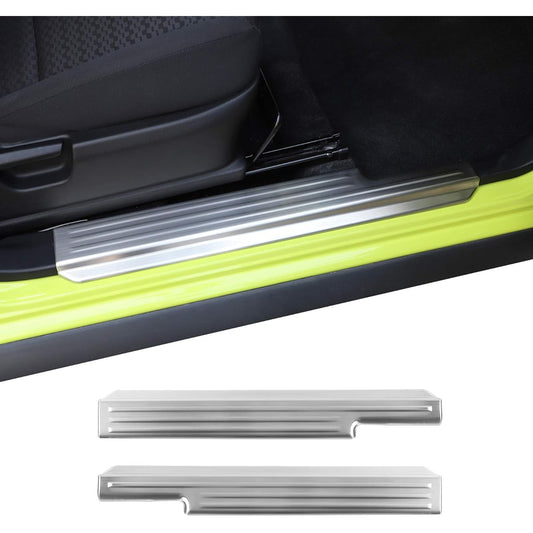 ANTC For Suzuki Jimny JB64W / Jimny Sierra JB74W Side Step Guard Scuff Plate Door Sill Protection Sticker Door Guard Car Door Protection Stain Resistant Scratch Resistant Stainless Steel Silver Set of