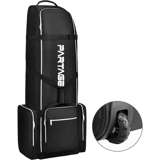 Partage Golf Travel Bag with Wheels Golf Travel Case for Airline Black