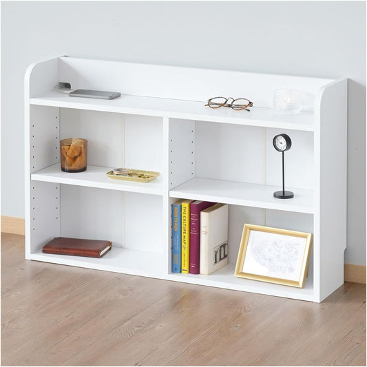 [Yamazen] Headboard Retrofit Movable Shelf Bookshelf Slim Rack Width 90 x Depth 20 x Height 60 cm Bedside Shelf Storage Single Living Assembly Product White BHSR-6090(WH)