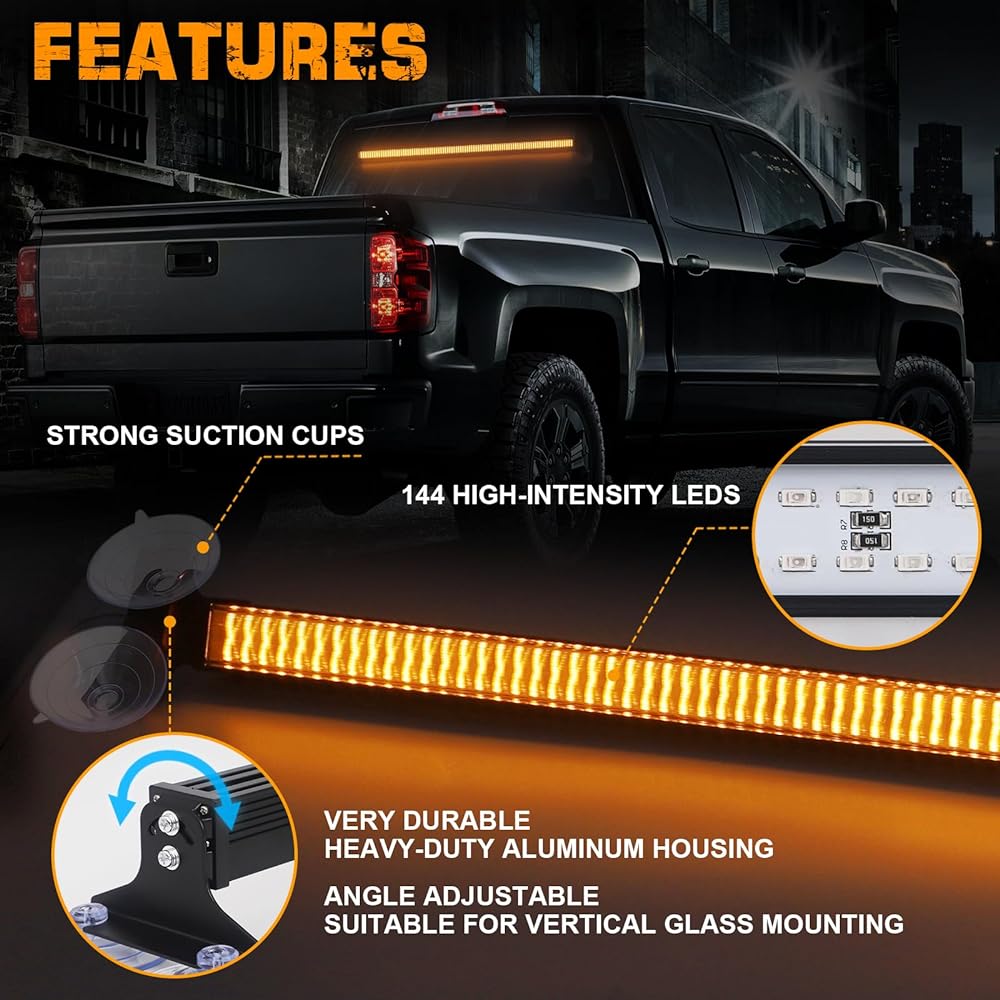 XRIDONSEN 35 inch transportation advisor light bar 144 LED Ambertro Ballight Emergency Warning Flashing Frequency Refrinction Reared Work Truck Truck with Arrow