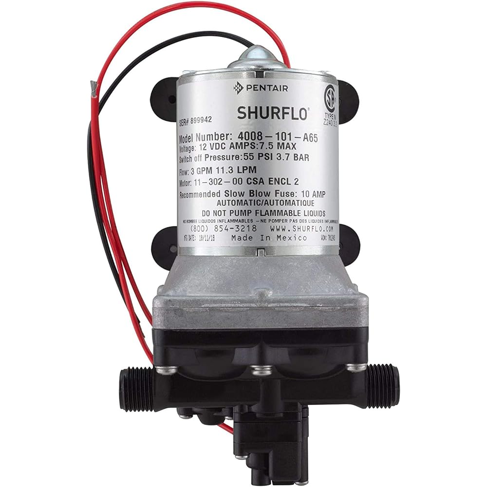 SHURFLO 4008-101-A65 3.0 GPM RV Water Pump Revolution, 12V