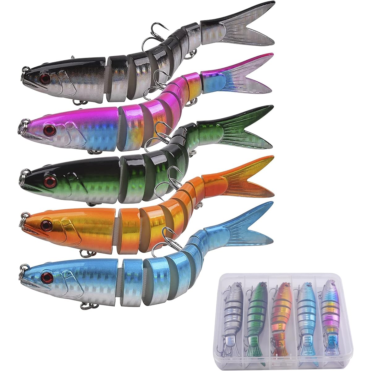 Bass Lure Joint Lure Bass Bait Slow Sinking Lure Set Trout Salt Long Throw All Range Case Included Set of 5 2 Types Selectable