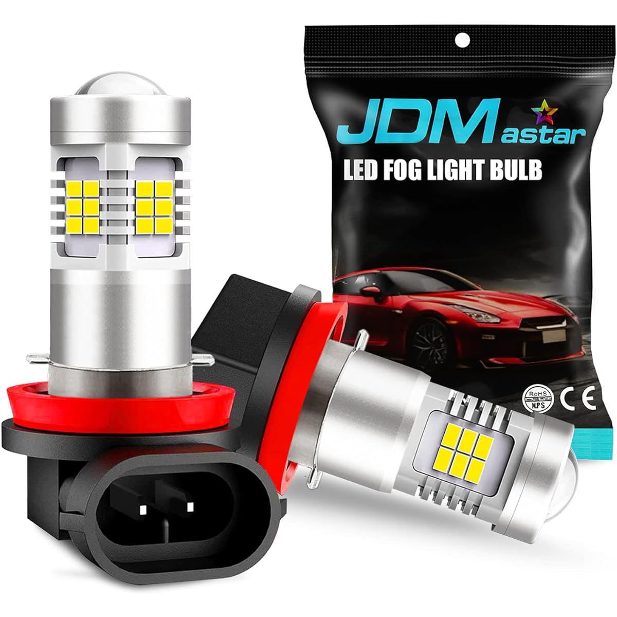JDM ASTAR Bright White White PX Chip H11 H16 LED Fog Light Light bulb projector