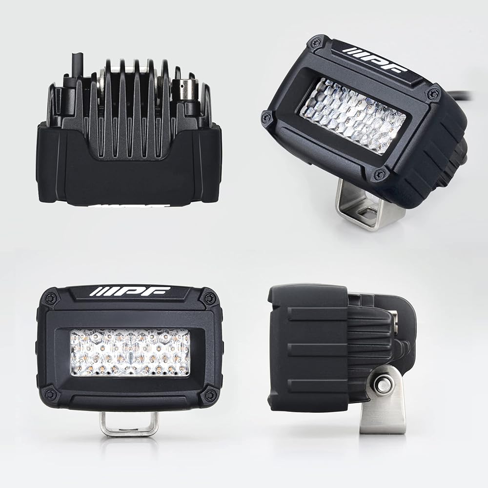 IPF Fog Lamp Work Light LED 2 Inch Single 650lm(460cd) 3200K Bulb Color for 12V Diffused Light Distribution Outdoor Lantern Lightweight Compact 641WL-1