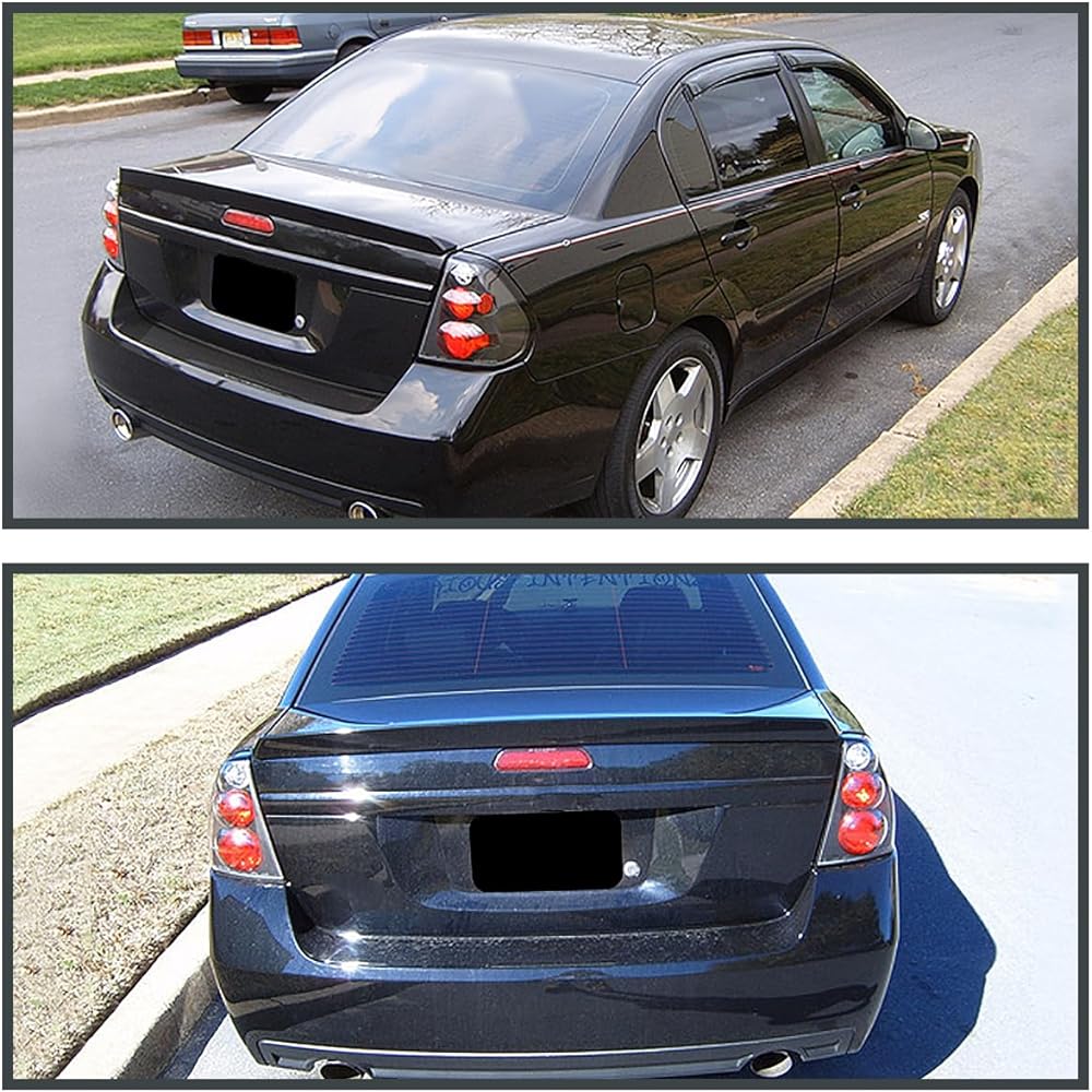 SPEC-D TUNING Black Housing Clear Lens Tail Light 2004-2007 CHEVY MALIBU Tail Light Assembly Left+Right Pair