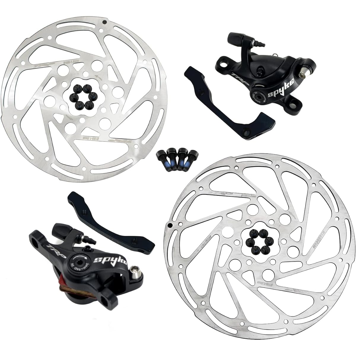 TRP SPYKE MTB Alloy Mechancial Disc Brake Set 180/160mm Rotor, Front and Rear, MH1703